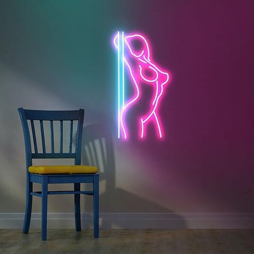 AOOS CUSTOM Sexy Girl Stripper Pole Dance Neon Sign for Wall Decor, Neon Lights for Bedroom Decor, Home Decor, Aesthetic Room Decor, Wedding Decor,