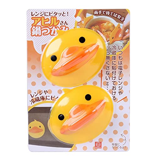 Mini pegador de panela de silicone resistente ao calor | Clipe resistente ao calor de pato de desenho animado para acessório de cozinha - Mini luvas de silicone para cozinhar melbug