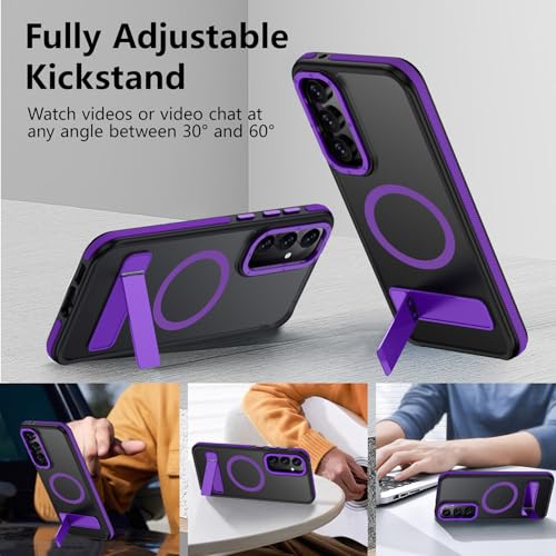 Coque Samsung S23 FE MagSafe béquille antichoc violette - 2