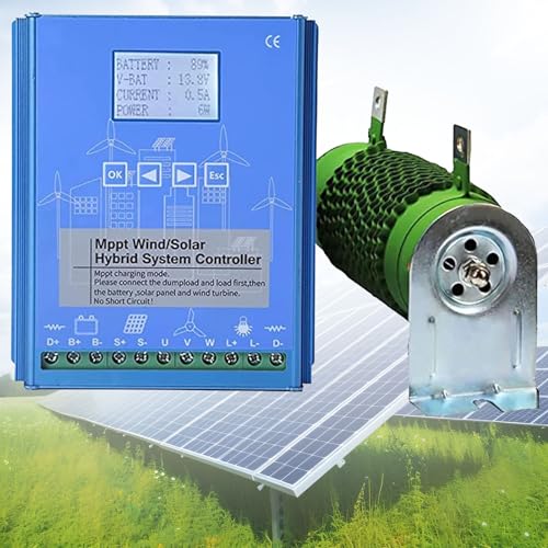 Kit generador de turbina eólica con Controlador de Carga, Equipo productor de Electricidad Vertical, Controlador de Carga híbrido eólico-Solar de 12000 W para turbina eólica y Panel Solar, r