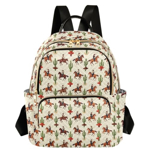 Mochila de mujer para deportes al aire libre con estampado cactus vaquero M