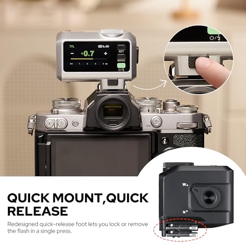 Image of GODOX iT30 Pro F TTL mini TTL Wireless Camera Flash Compatible for Fuji Cameras,2.4G Wireless Touchscreen Flash,Built-in Lithium Battery (Silver)