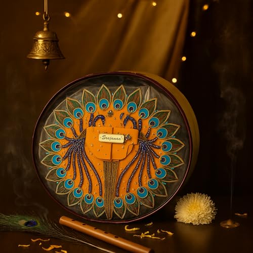 Image of Lord Krishna /Ladoo Gopal PVC Dress Round Storage Organizer Boxes | Durable & Transparent Storage Solution for Clothes & Accessories | Set of 7.5 Inch & 13.5 Inch | Ideal for Organizing