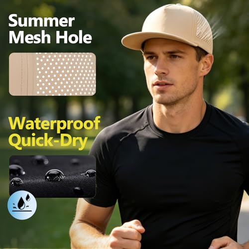 Image of M /L /XL /XXL Oversize Flat Bill Baseball Cap for Men Women Quick Dry Snapback Hats Summer Mesh 5 Panel Cap