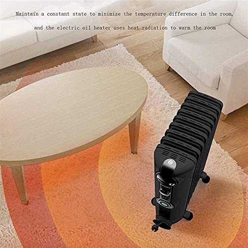Great Euphoria 9 Fin Oil Filled Radiator With Intelligent Thermostat, Portable Electric Space Heater With 3 Heat Settings,Safety Overheat Protection, Energy Saving, 2000W, Ideal For Office And Home #TOP2