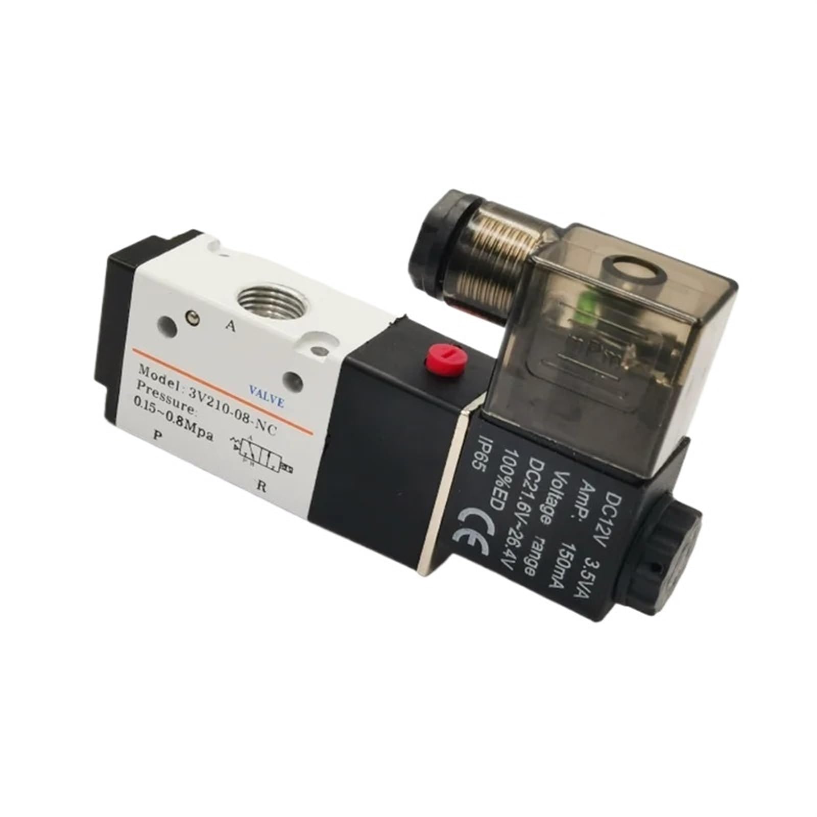 Électrovanne 3V210-08 3 voies 2 positions 1/4 BSPP DC24V pour contrôle d'air