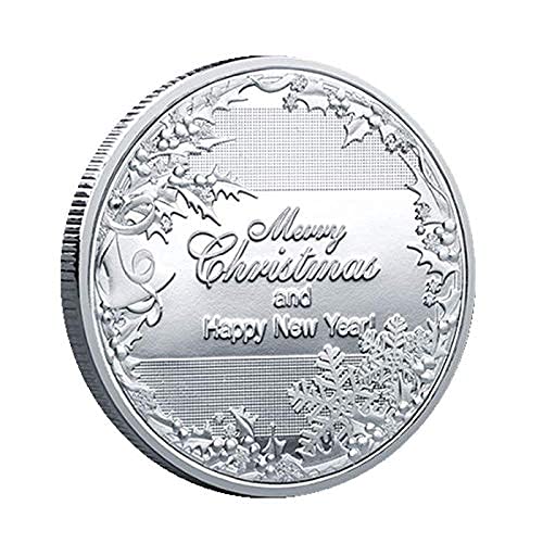 Merry Christmas Santa Claus Commemorative Collection Coin,Happy New Year (D)