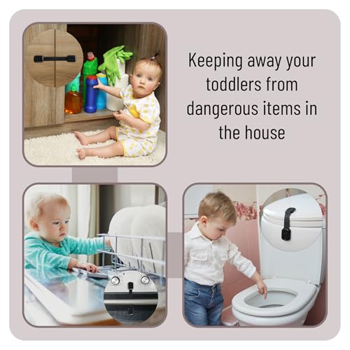 Image of Bates- Child Safety Strap Locks, 20 Pack, Black, Baby Cabinet Locks with Adjustable Strap Length