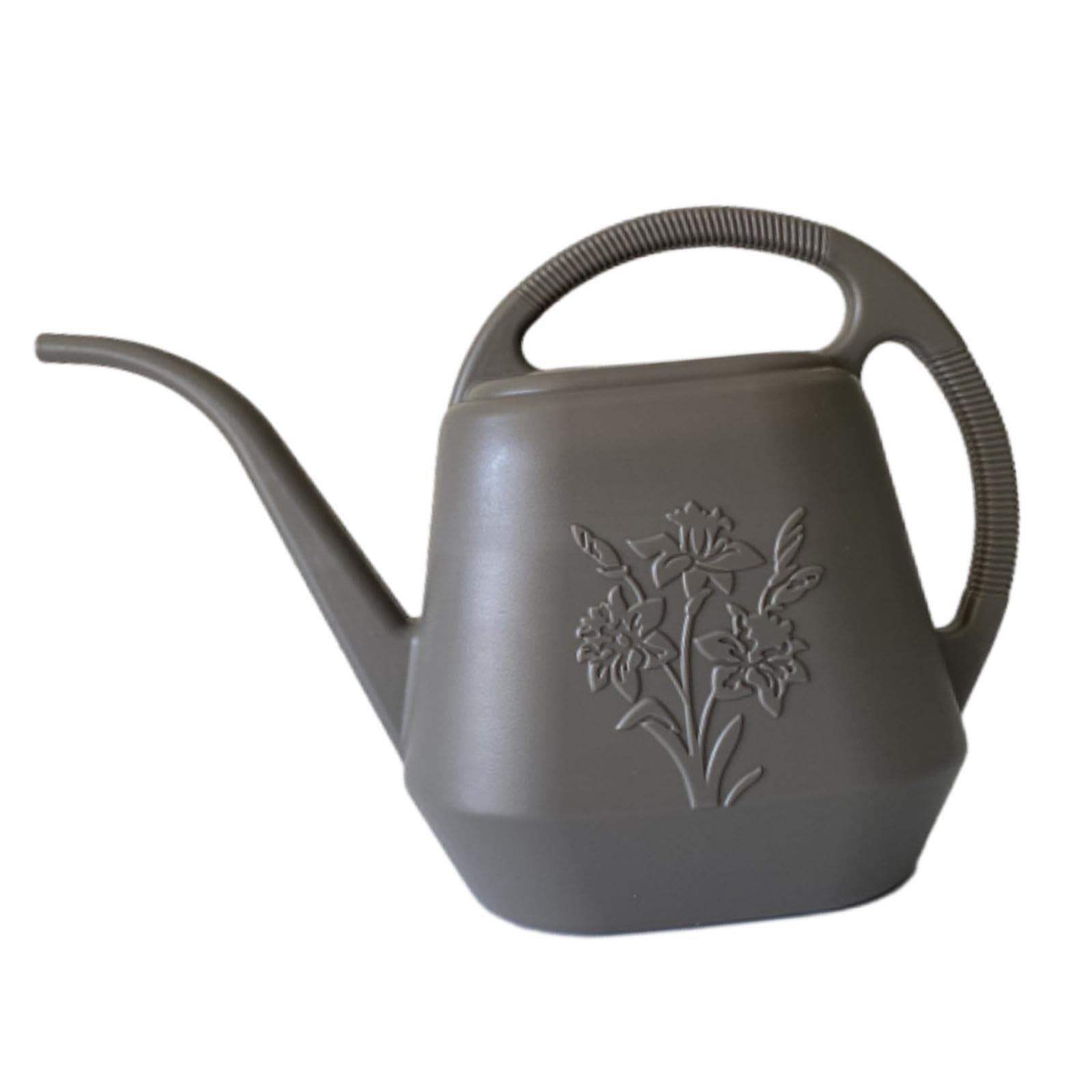 mophrati Garden Watering Can With Long Spout Removable Nozzle Ergonomic Handle 4L Capacity Watering Pot Which Is Not Easy To Slip Garden Can Indoor Outdoor, Dark Gray, 38x24.5cm