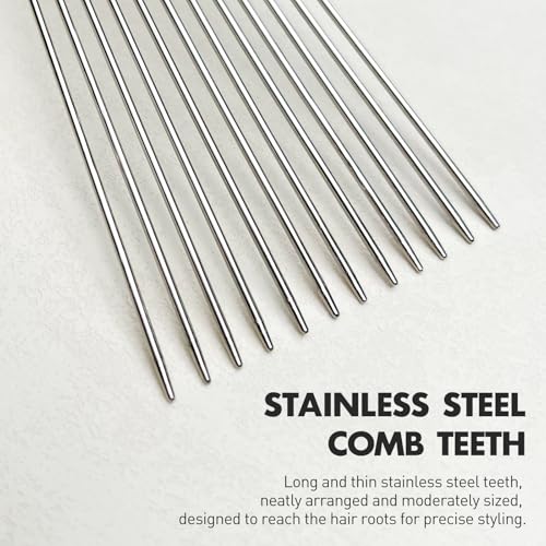Set de 2 peines afro de metal negro con diseño clásico miniatura 5