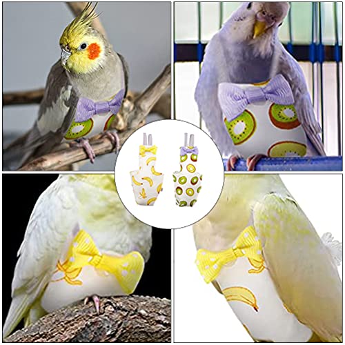 ULTECHNOVO Bird Diapers Breathable Parrot Nappy with Bowknot Design for Budgie Lovebird Cockatiel Flying Clothes Pet Accessories 4.33 X 2.95 Inch 2 Pack - Image 4