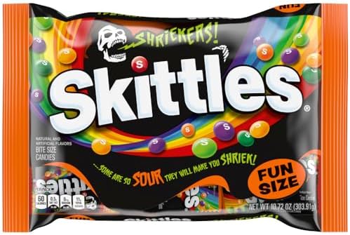 SKITTLES Shriekers Sour Fun Size Chewy Halloween Candy, 10.72oz