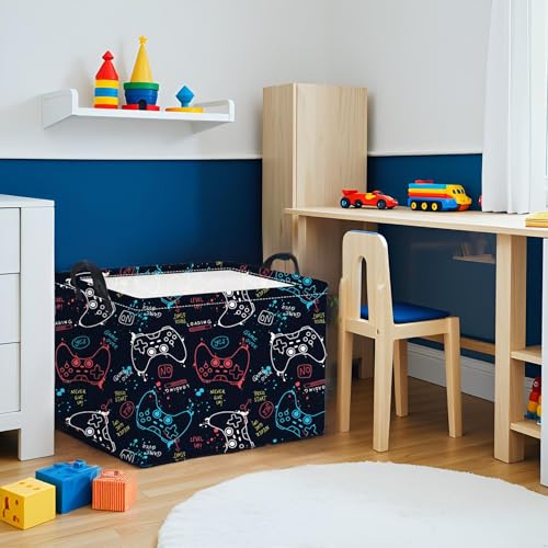 Image of Rectangular Game Basket for Boys Kids Baby Storage Basket Storage Bin Organizer Box Room Decor(Game)