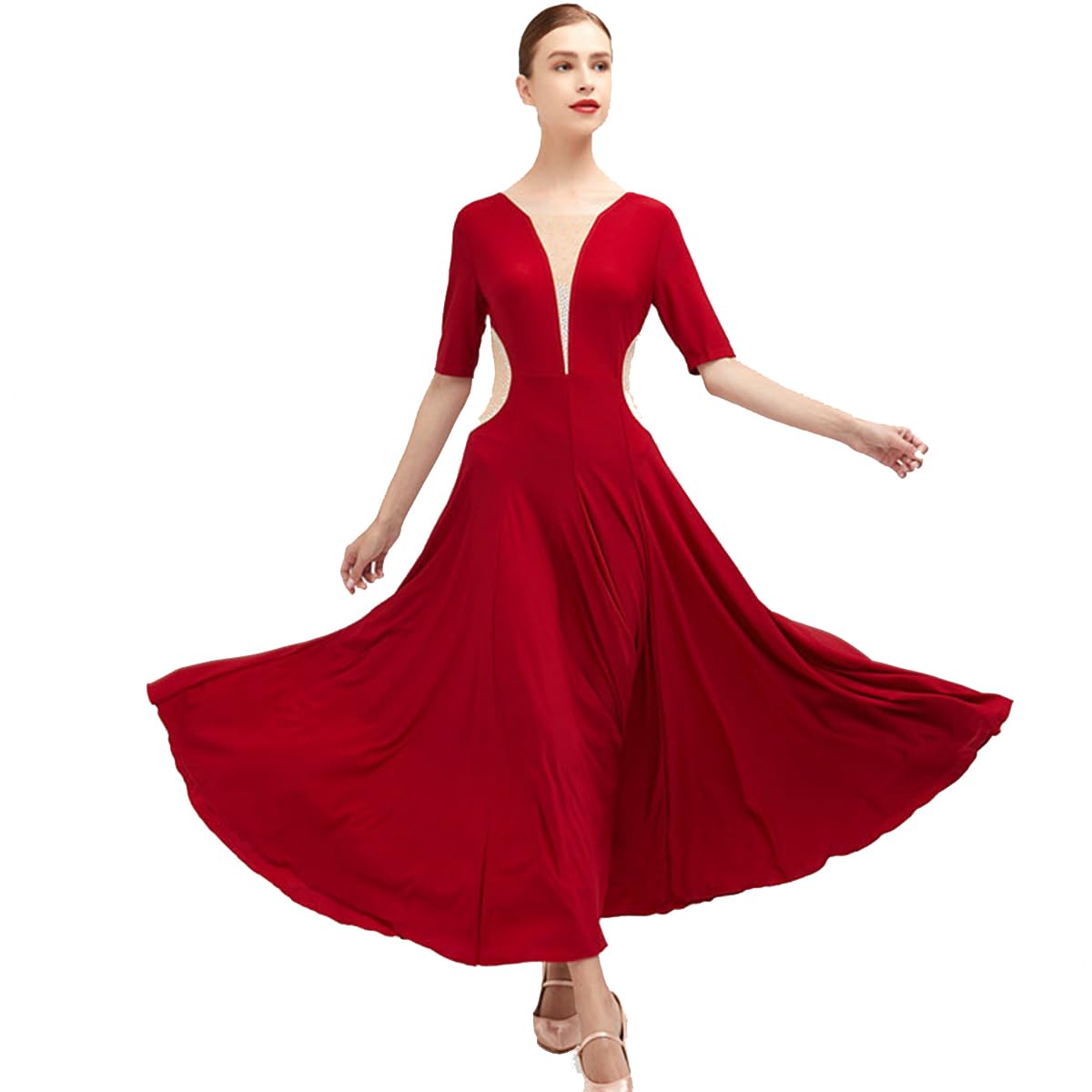 Vestido de Baile de Salón para Mujeres, Ropa de Baile de Vals Moderno, Vestido de Flamenco para Prom y Fiesta, Disfraz Lírico