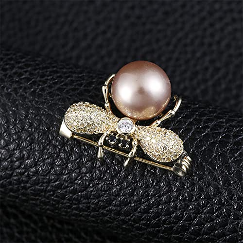 Image of Cute Bee Brooch Pin Corsage, Sweater Dress Shawl Jewelry Accessory Decor for Wedding Birthday Party Christmas Gift (Gold) (Style 1)