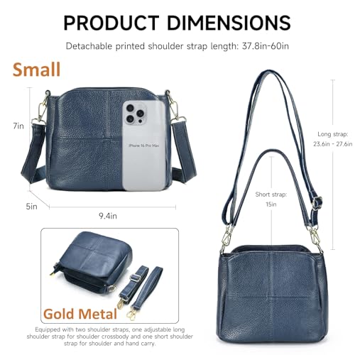 Image of Genuine Leather Women Shoulder Bag Small Crossbody Bags Purse Mini Casual Hobo Lady Handbags and Purses Messenger Satchel