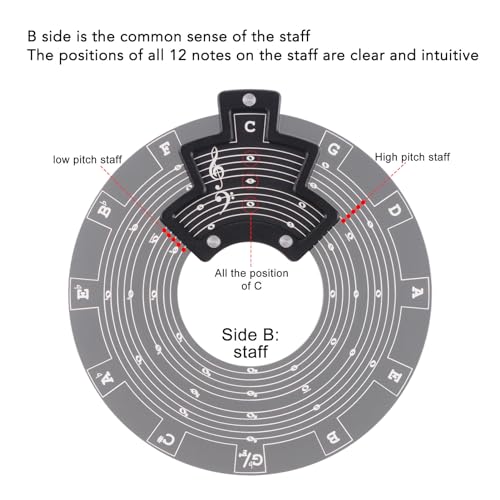 Round Circle of Fifths Wheel Metal Melody Tool with Storage Bag,Aluminum Alloy Chord Wheel Melody Chord Tool Music Theory Learning Tool Music Transpose Accessories for Musicians - Image 3