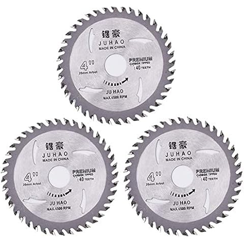 BETOY 3 Pieces 110mm Circular Saw Blade TCT Wood Cutter Alloy Steel 40 Teeth Carbide Finishing Saws for Woodworking Wood Cutting 4 inch Cover