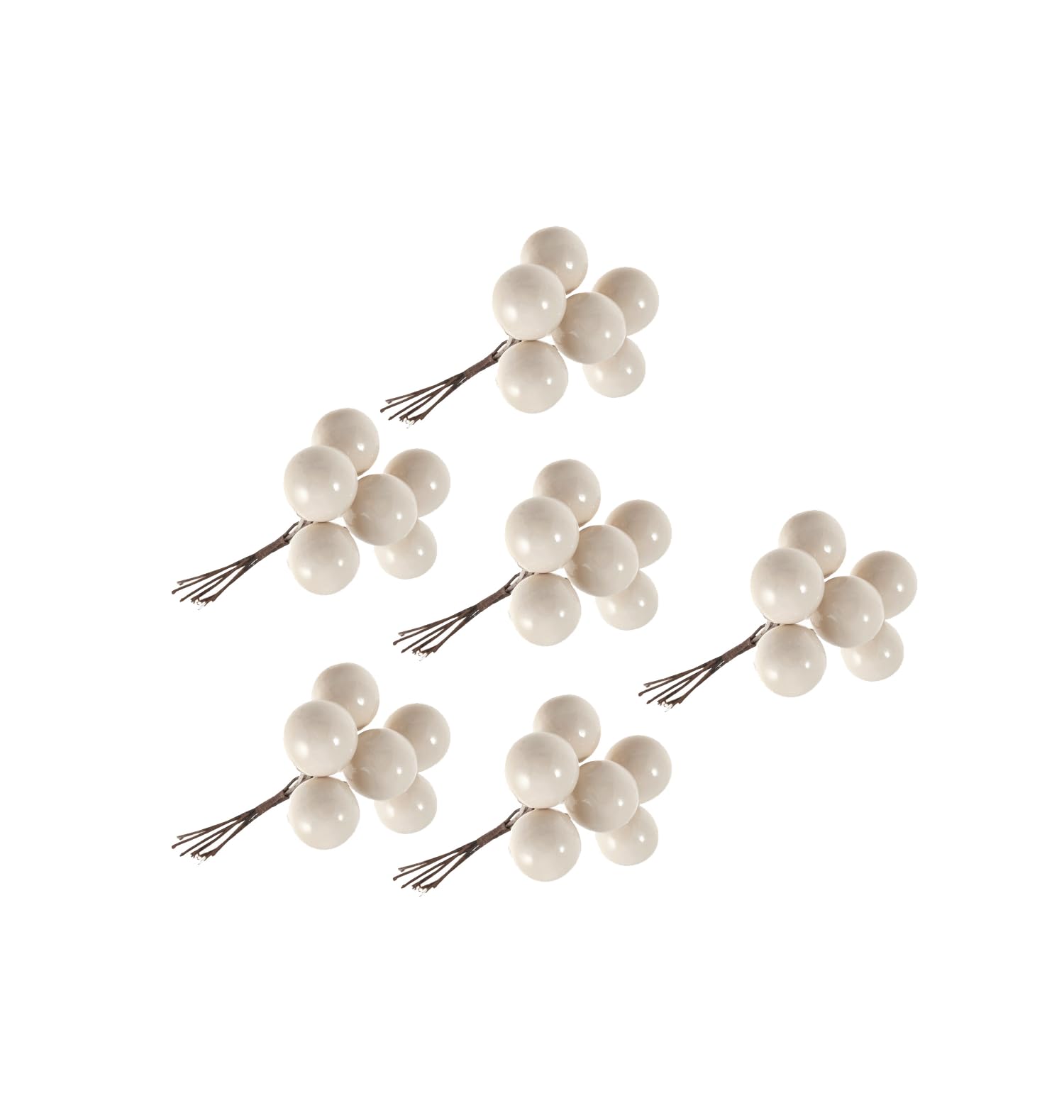 50 Berry Christmas Holly Berries (White)
