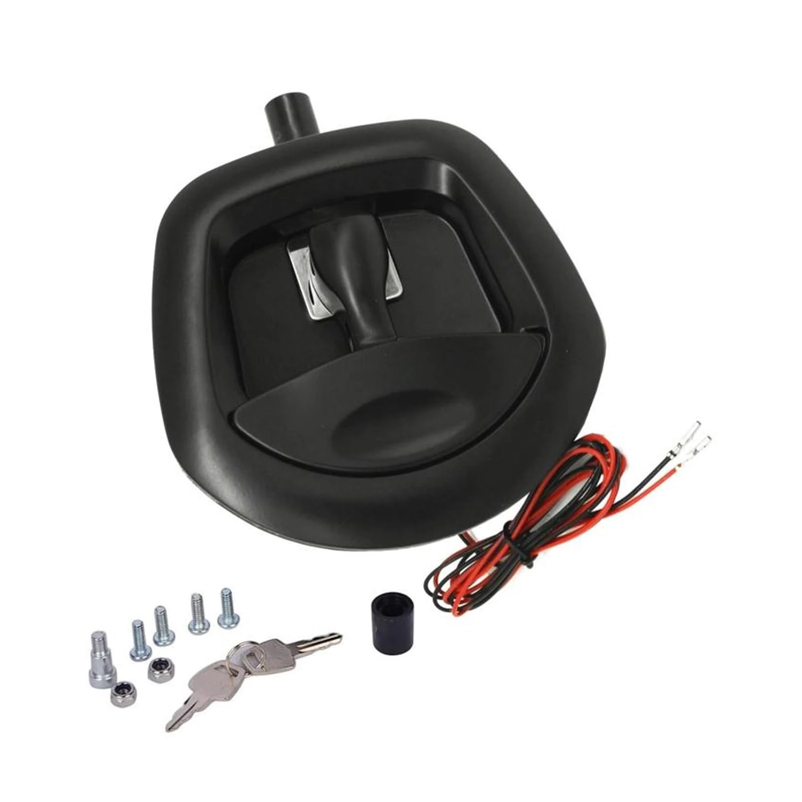 Maniglia Chiusura Centralizzata Elettrica per Serratura Meccanica Pieghevole Stile T A Coda Balena per Accessori Auto per Rimorchio Fuoristrada(Black)