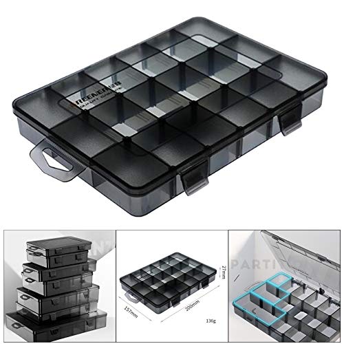 FLAMEER Multifunctionele draaddoos voor sieraden, oorbellen, opbergdoos, schroeven, parels, opberggereedschap, 18… - Afbeelding 3