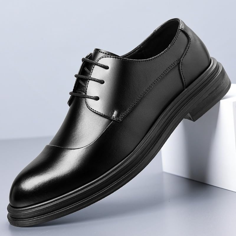 Mens Derby Shoes Fashion Slip On Pointed Toe Classic Formal Business Shoes Pointed Toe Comfortable Tuxedo Shoes Formal Derby Shoes(8)4