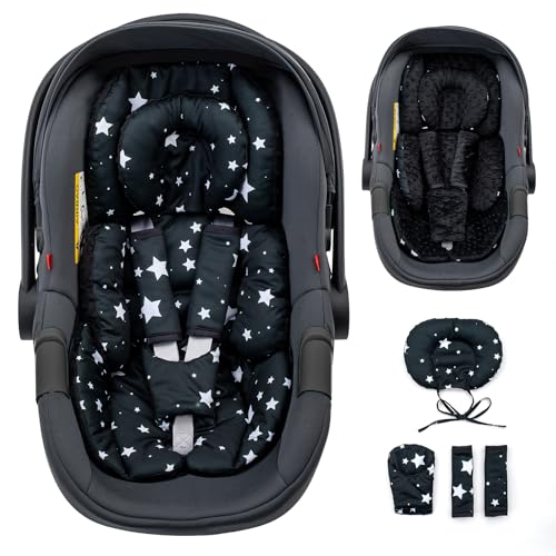 THE KENKYO Infant Insert with Extra Headrest, Adjustable Baby Car Seat Head Support with Shoulder Pads Set, Breathable Air Mesh Car Seat Insert for...