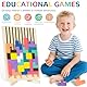 Ainiv Holzpuzzle Knobelspiele, Wooden Stacking Puzzle, Montessori Spielzeug Spiel Holz, 3D Gehirn Puzzle mit 10 Karten, Lernspielzeug, Intelligenz Jigsaw, Gehirn Spielzeug, Geschenk für Kinder
