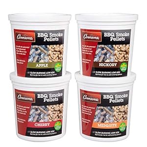 Smoking Wood BBQ Pellets (Apple, Cherry, Hickory, Mesquite)- 4 Pack of Pints Value Gift Set- All Natural Barbecue Smoker and Grilling Fuel – for Pellot Grills, Pellot Smokers