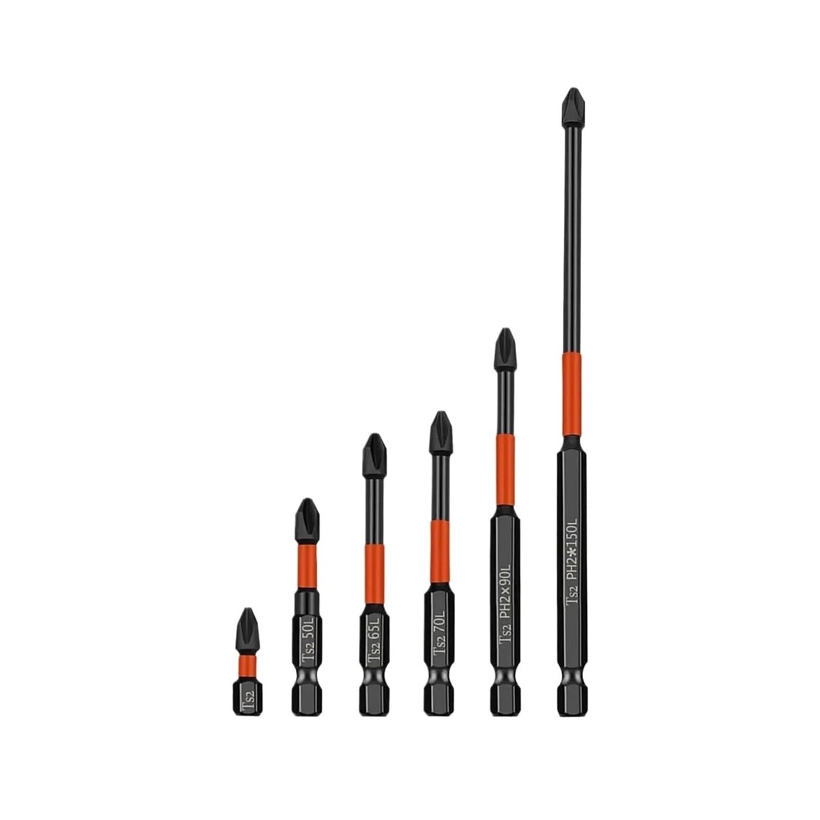UAYPLMBI 25mm 50mm 70mm 90mm 150mm PH2 Cross Screwdriver Bit Set Impact Batch Head Hardness
