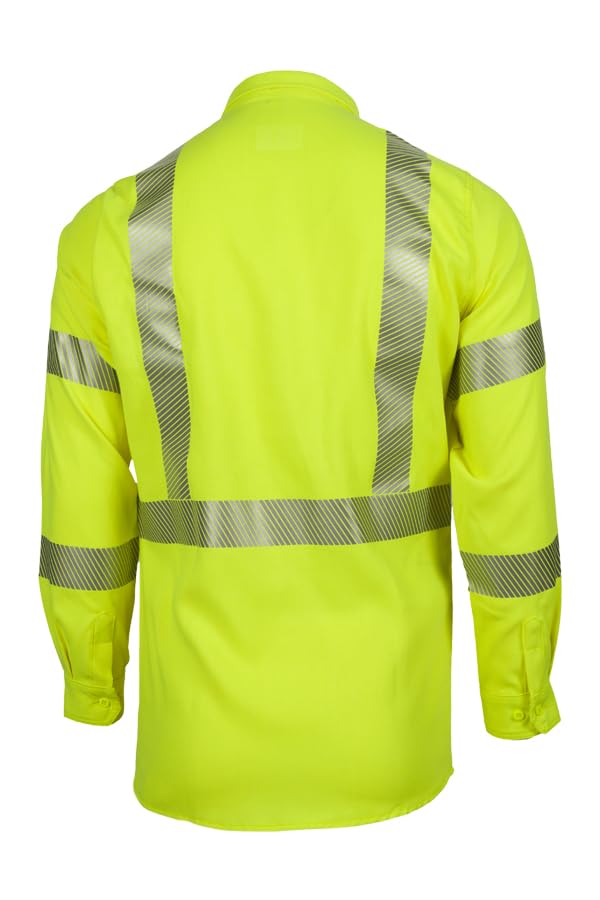 LAPCO FR Modern Hi-Viz Uniform Shirt, Class 3, 5oz. Tecasafe One, Hi-Viz Yellow, Large Regular - Image 3