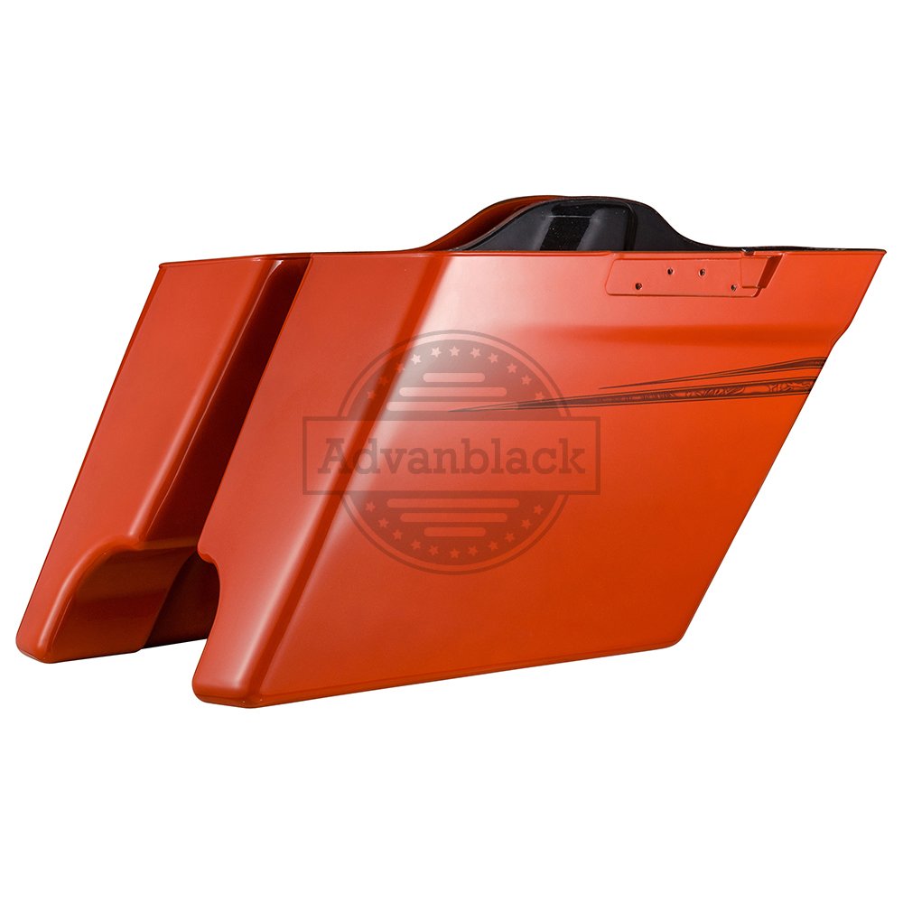 La-guna Orange Saddlebags Motorcycle Accessories Saddle Bags Fit for 2014+ Harley/Davidson Touring