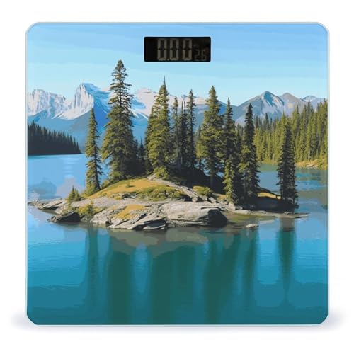 Báscula digital de baño con vidrio templado y pantalla grande