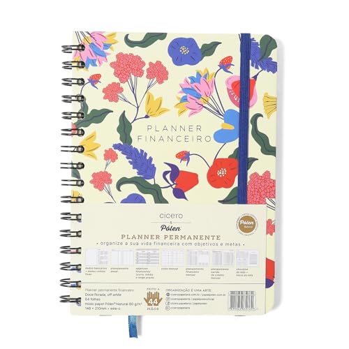 PLANNER PERMANENTE WIRE-O DOCE FLORADA FINANCEIRO A5 OFF WHITE