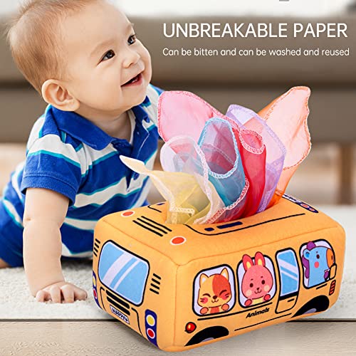 ikasus Cute Tissue Box Toy Montessori Tissue Box Baby Toys Soft Sensory