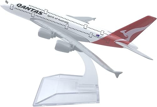 Miniatura 7 de ZEZEFUFU 1400 Escala A380 Qantas Modelo de Avión Simulación Avión Modelo de Avión Modelo de Avión Modelo de Avión Casa Oficina Decoración Regalos