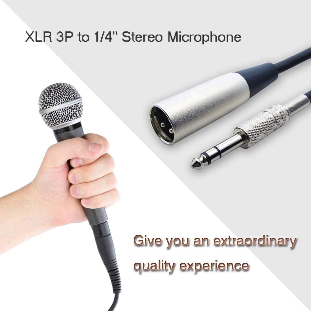 (20本パック 6フィート XLR 3P オス - 1/4インチ TRS (バランスオーディオ) マイクケーブル - 6フィート