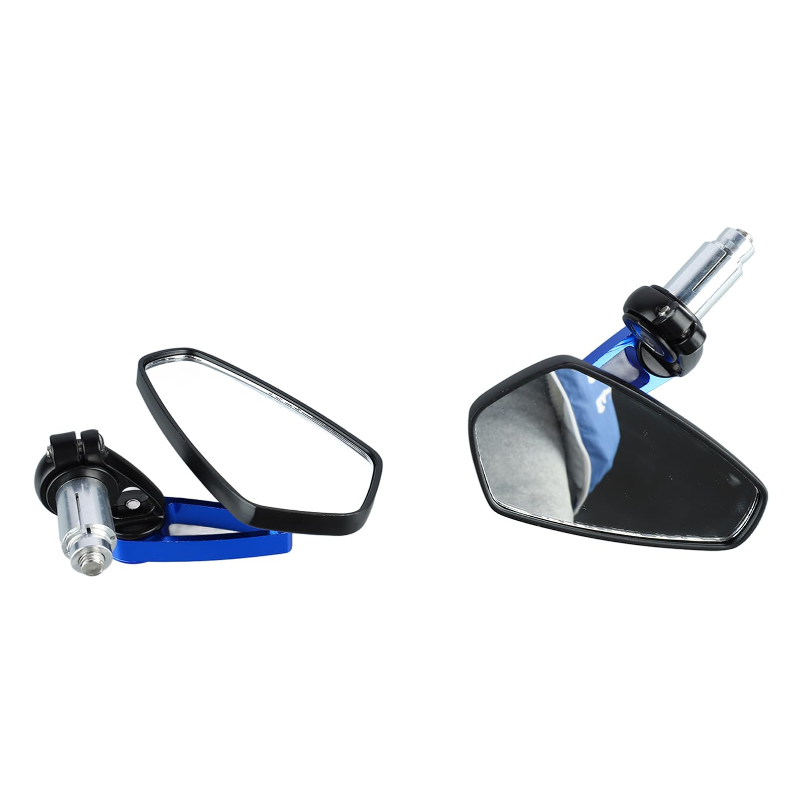 Espejo retrovisor universal giratorio de 360° para motocicleta, vidrio liso, visión clara, espejo lateral del manillar, mayor seguridad y visibilidad (azul)