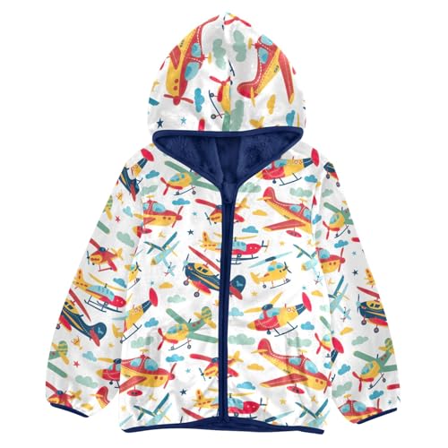 CHIFIGNO Cute White Bear Toddler Fleece Jacket Boys Lightweight Jacket Warm Winter Jacket for Baby Boys Girls 3-10Y