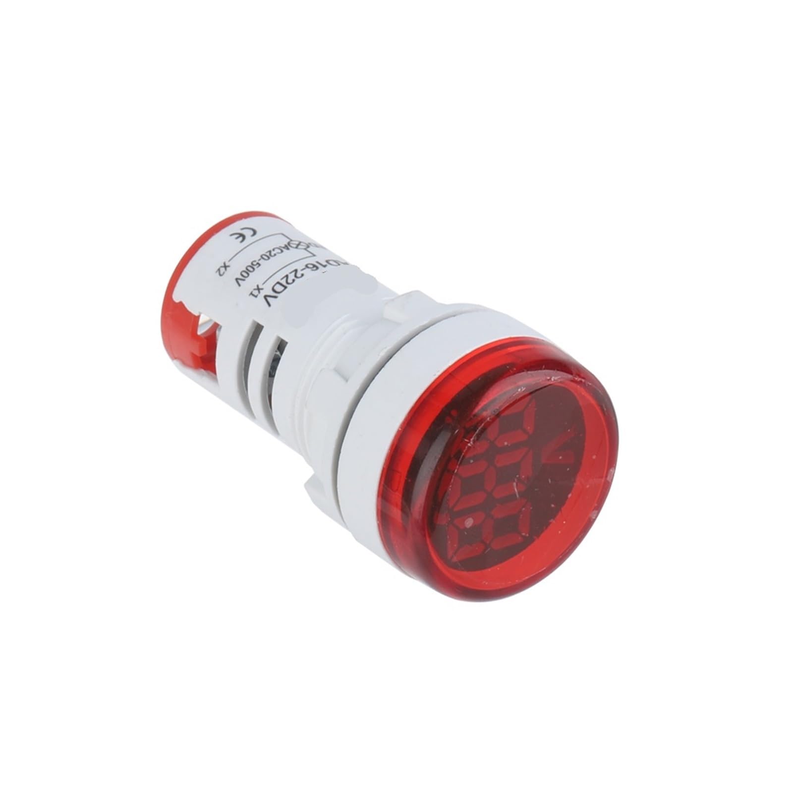 10 sztuk biały 22 mm woltomierz cyfrowy okrągły AC 20-500 V tester napięcia miernik monitor LED wskaźnik zasilania 30 x 30 mm