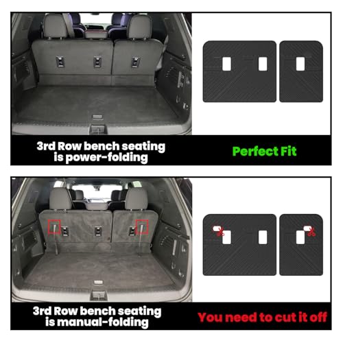 Image of LASFIT Trunk Mat with Backrest Mat for Chevrolet Chevy Traverse 2024-2026 | GMC Acadia 2024-2026 & Buick Enclave 2025-2026, All Weather TPE Custom Fit, Edge to Edge Coverage, Easy to Wash