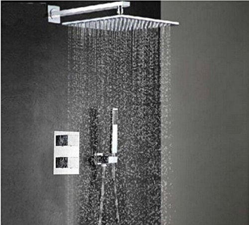 Set robinet de douche thermostatique Gowe avec tête de pluie 30,5 cm et douchette