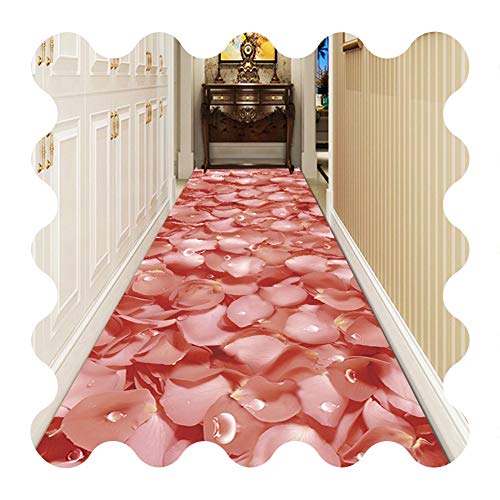 Alfombras de pasillo largo con diseño 3D de pétalos en color A de 1x2m cortable 2
