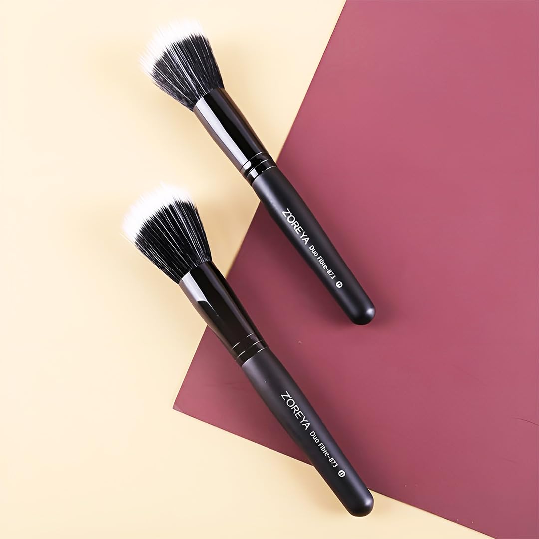 Multibrite Fan Makeup Brush Highlighter Makeup Brush Loose Powder Brush Cosmetic Makeup Brush Flat Top Blending Brush Suitable for Blending Buffing 3