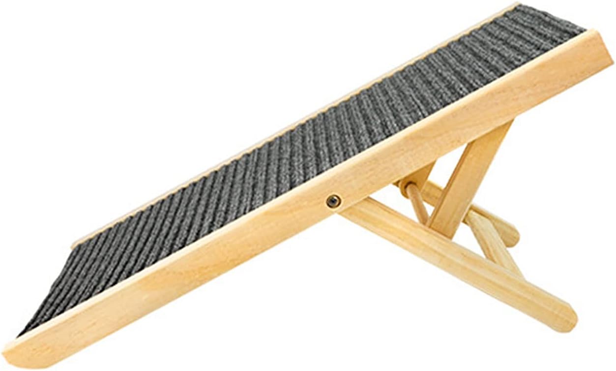 Wooden Dog Ramp Height Adjustable Nonslip Folding Pet Climbing Ladder for Sofa Bed Car, Stable Structure, Nonslip Function, Wide Application for Dog Stairs (Size: Approx. 70x35cm