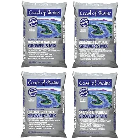 Coast of Maine Stonington Blend, 1.5 cu ft (Pack of 4) Organic and Natural Grower?s Mix for Large Container Plants Cover