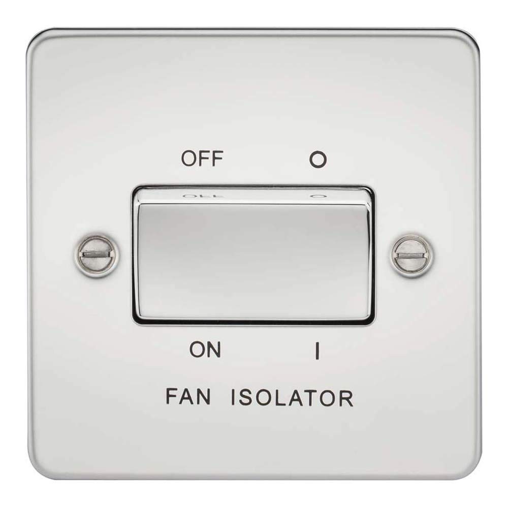 Knightsbridge Polished Chrome Fp1100pc Flat Plate Fan Isolator Switch, 3 Pole, 10Ax