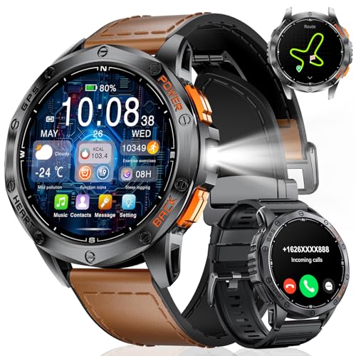 LIGE GPS Militär Smartwatch Herren mit Telefonfunktion/530 mAh Akku,1,43'...