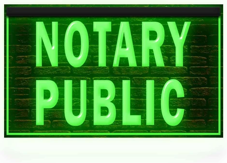 190146 Notary Public Sevice Office Affordable Current Open Display LED Light Neon Sign (12" X 8", 16 Colors By Remote)