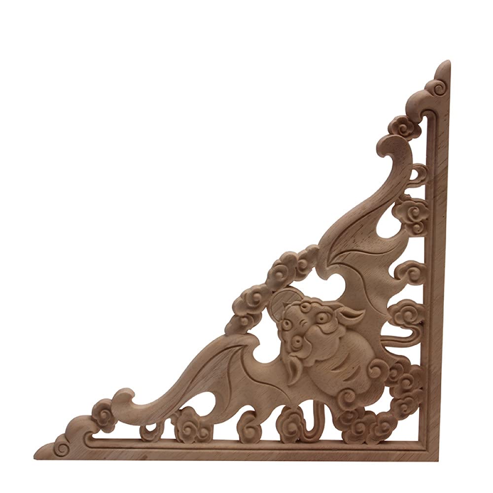 Sculpture sur bois européenne A21 pour angle de meuble en bois massif rétro